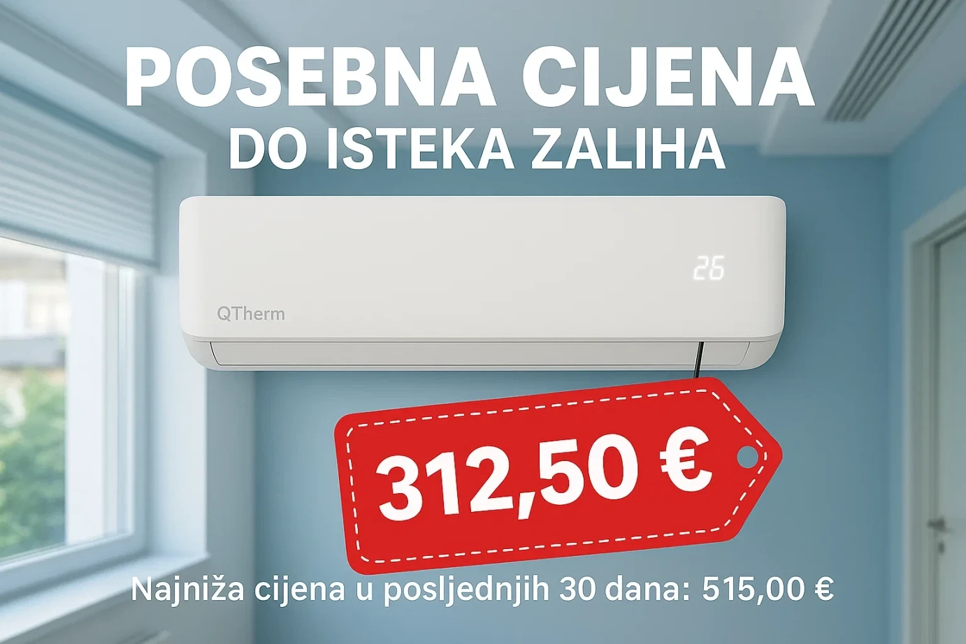 QTHERM klima uređaj Flash Inverter TAC-12FVO + TAC-12FVW / 3,5 kW